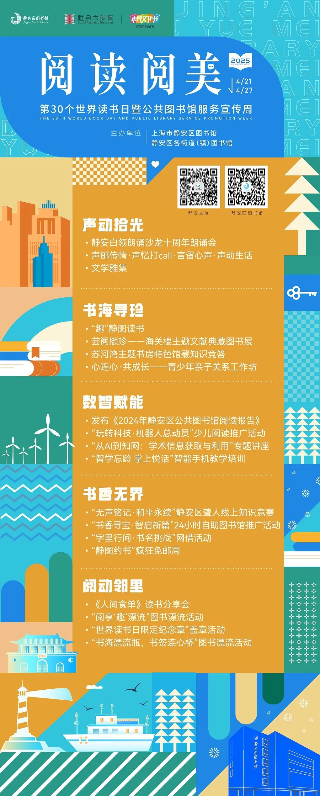 阅读阅美！静安区“世界读书日”暨公共图书馆服务宣传周活动开启春日书旅！