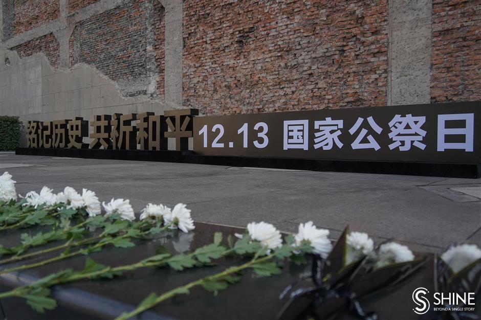 residents outside the sihang warehouse battle memorial on monday