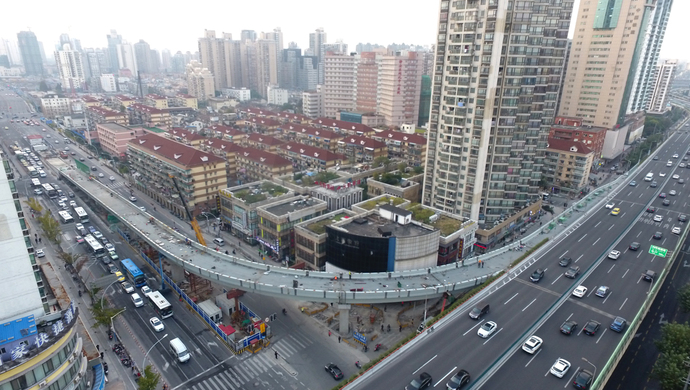南北高架中兴路下匝道12月26日20时通车可直通上海火车站北广场